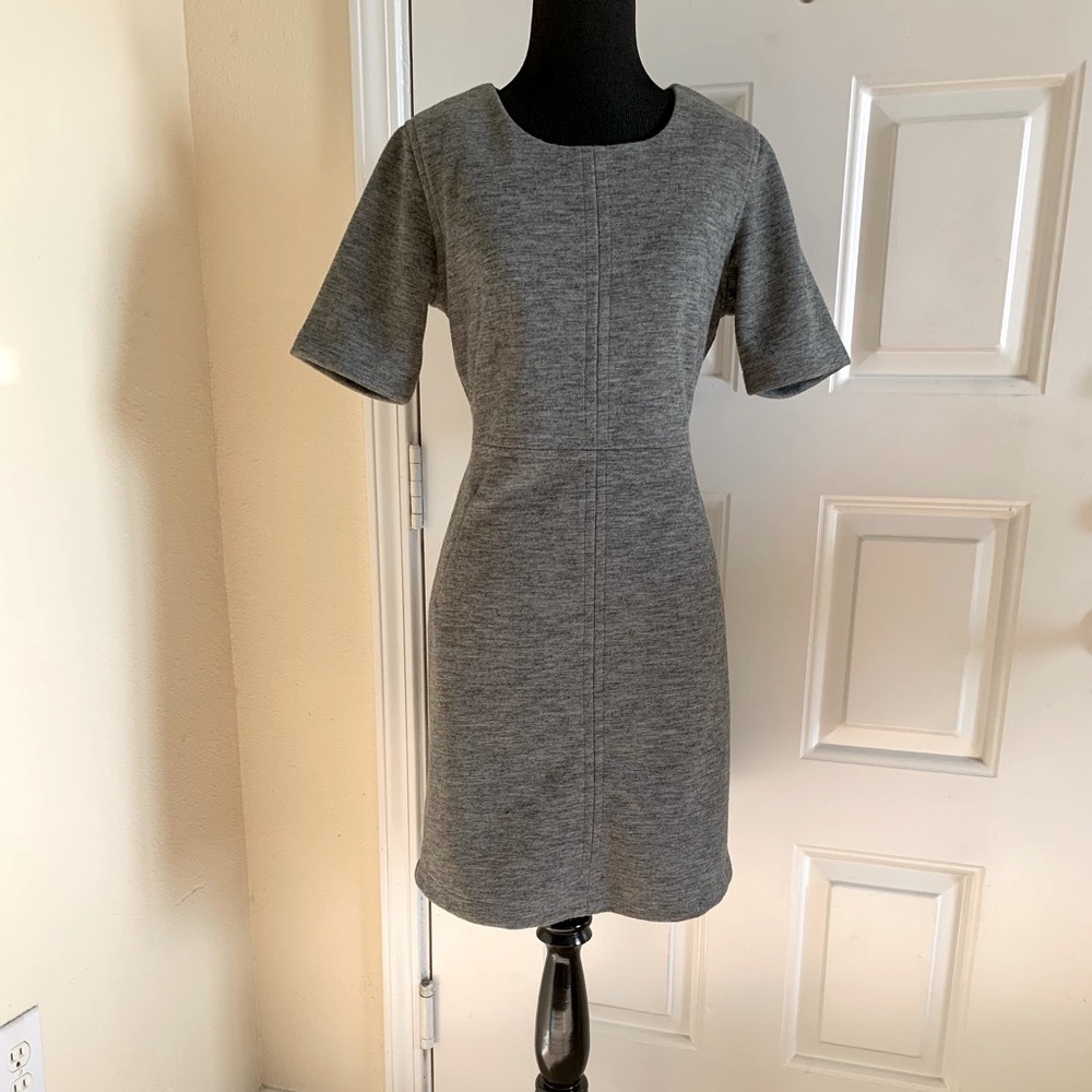 Jade by Melody Tam Gray Wool Fit and Flare Dress
